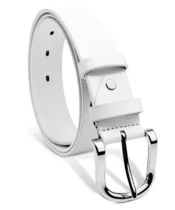White Classic Women’s Leather Belt
