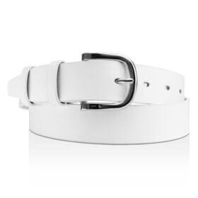 White Classic Women’s Leather Belt