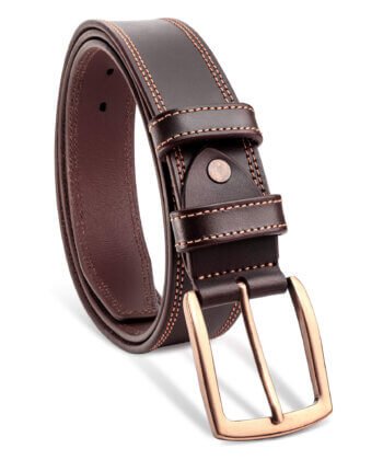 Brass Buckle Men's Leather Belt
