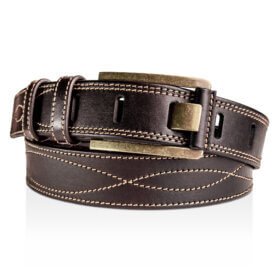 Brown Heritage Buckle Men’s Leather Belt