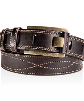 Alternative view of Brown Heritage Buckle Men's Leather Belt