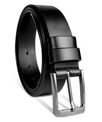 Onyx Curve Black Men’s Leather Belt