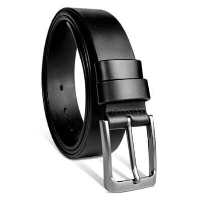 Onyx Curve Black Men’s Leather Belt