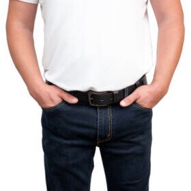 Cavallo Nero Black Men’s Leather Belt